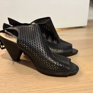 Vince Camuto Black Cutout Peep-Toe Heels